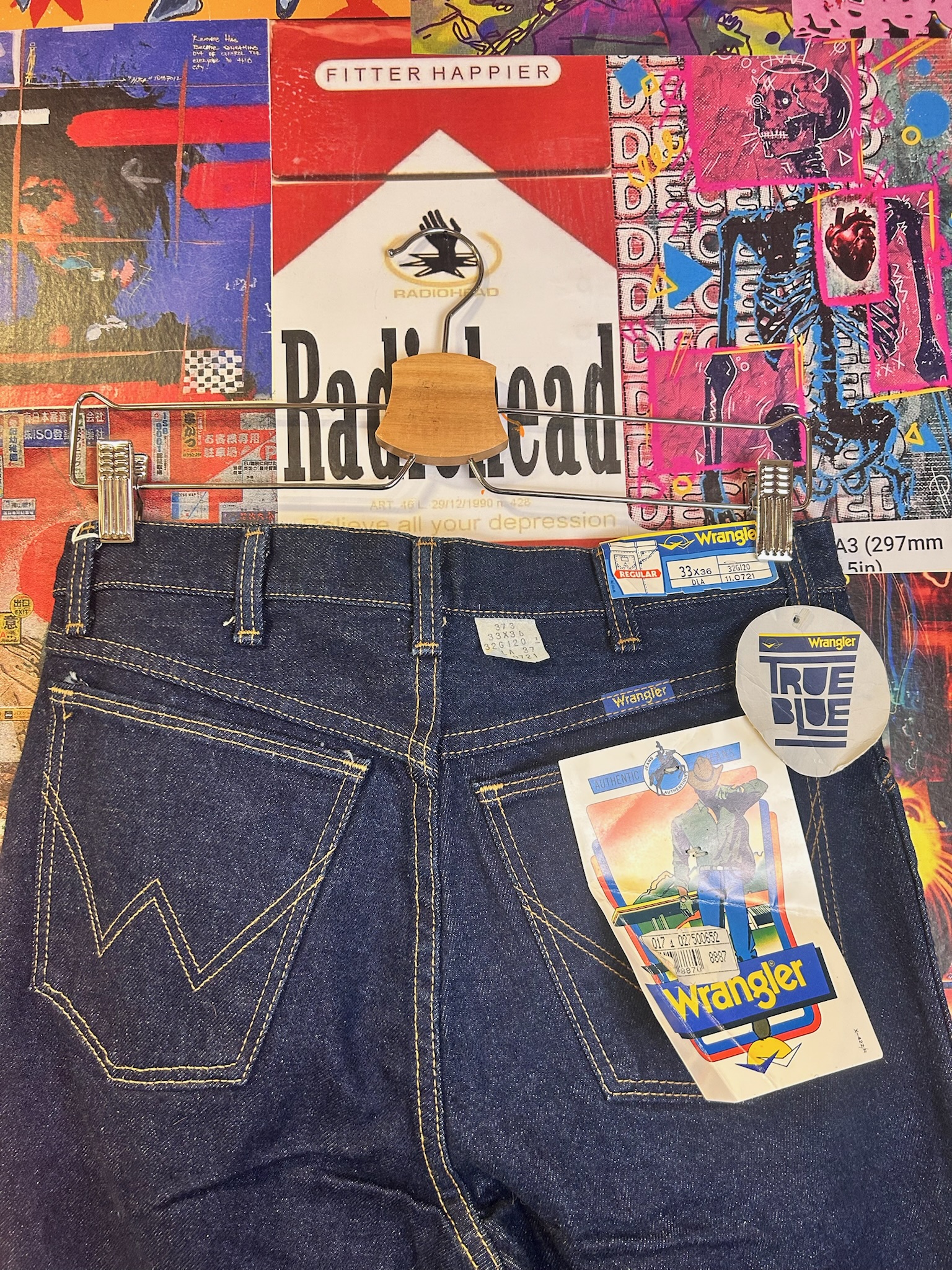 Vintage Wrangler True Blue Jeans made in Belgium (W33)