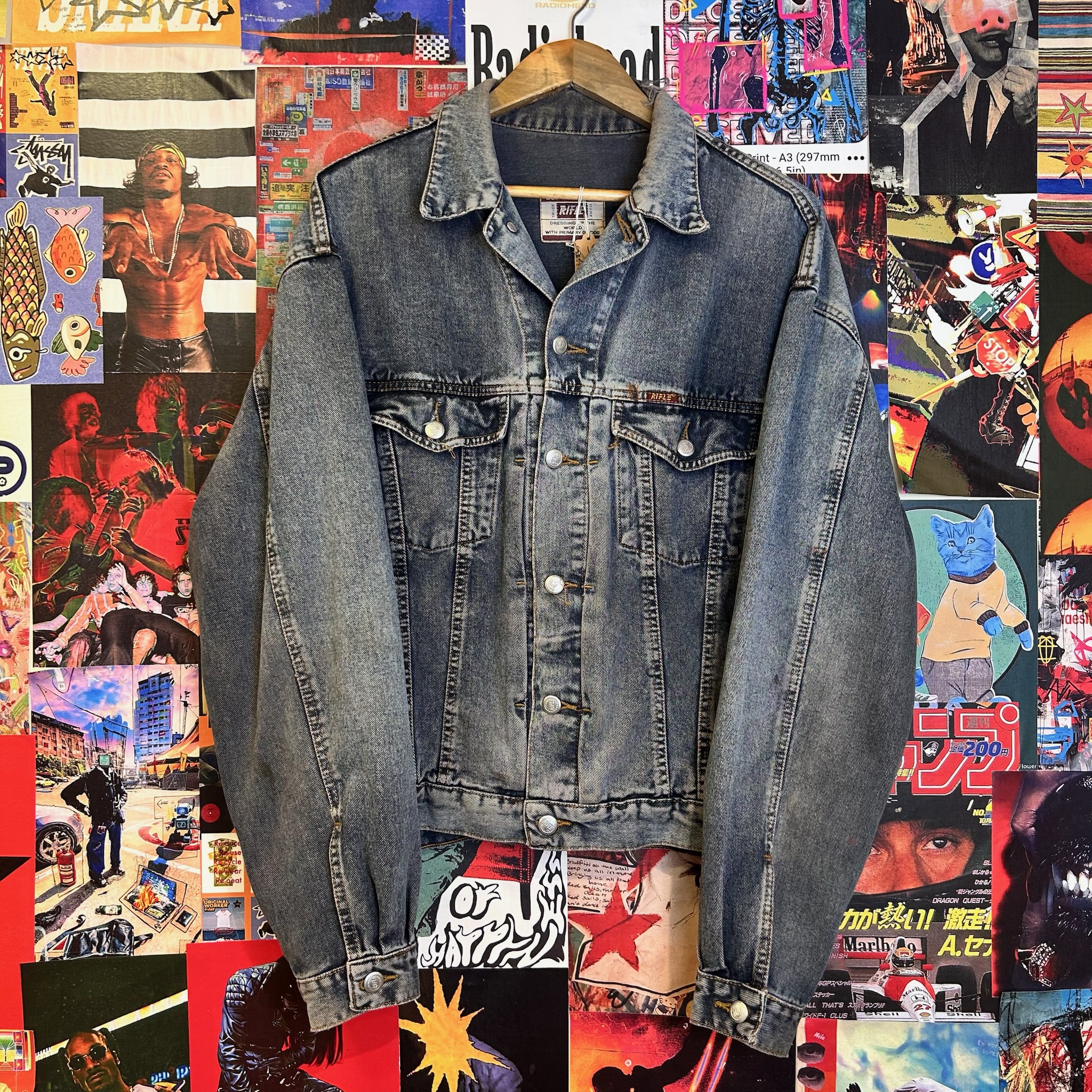 Vintage Rifle Denim Jacket made in Italy (M)