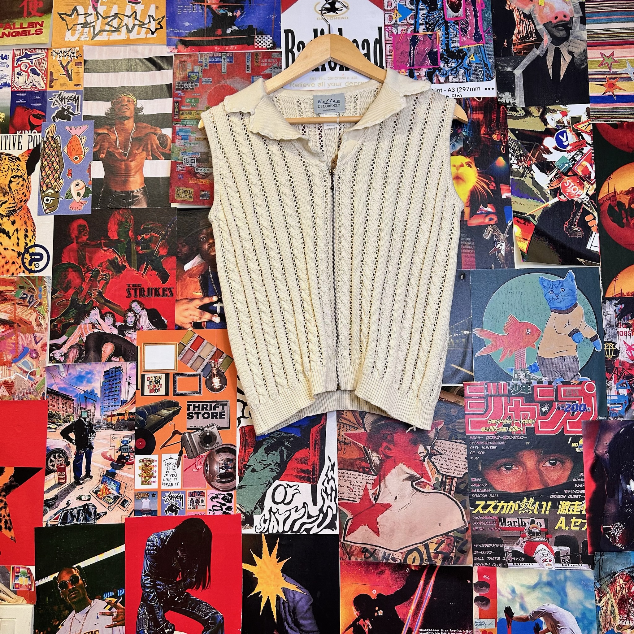 Vintage Zip Sweater made in Italy (One size)
