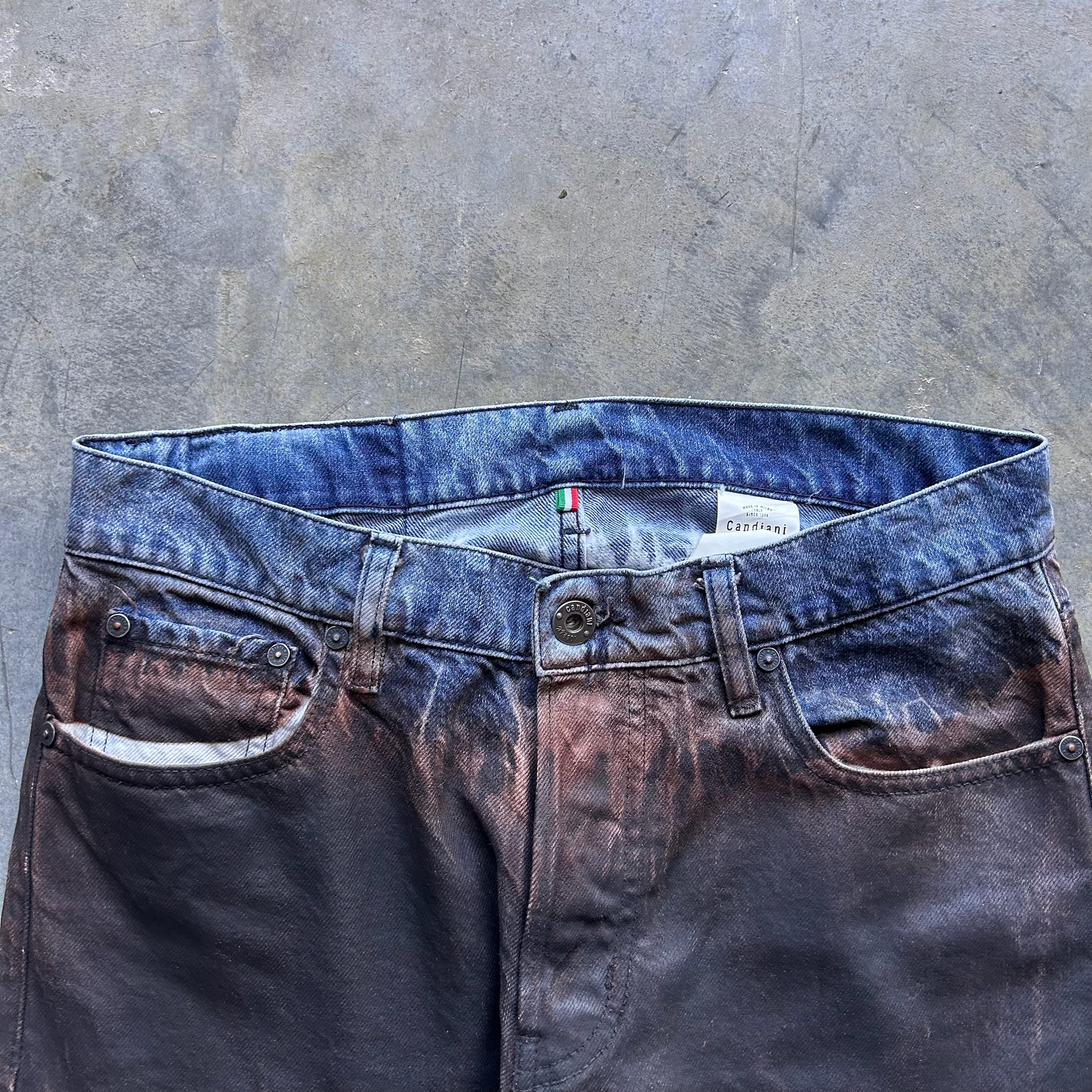 Vintage Waxed Custom made in Italy Jeans (W32)