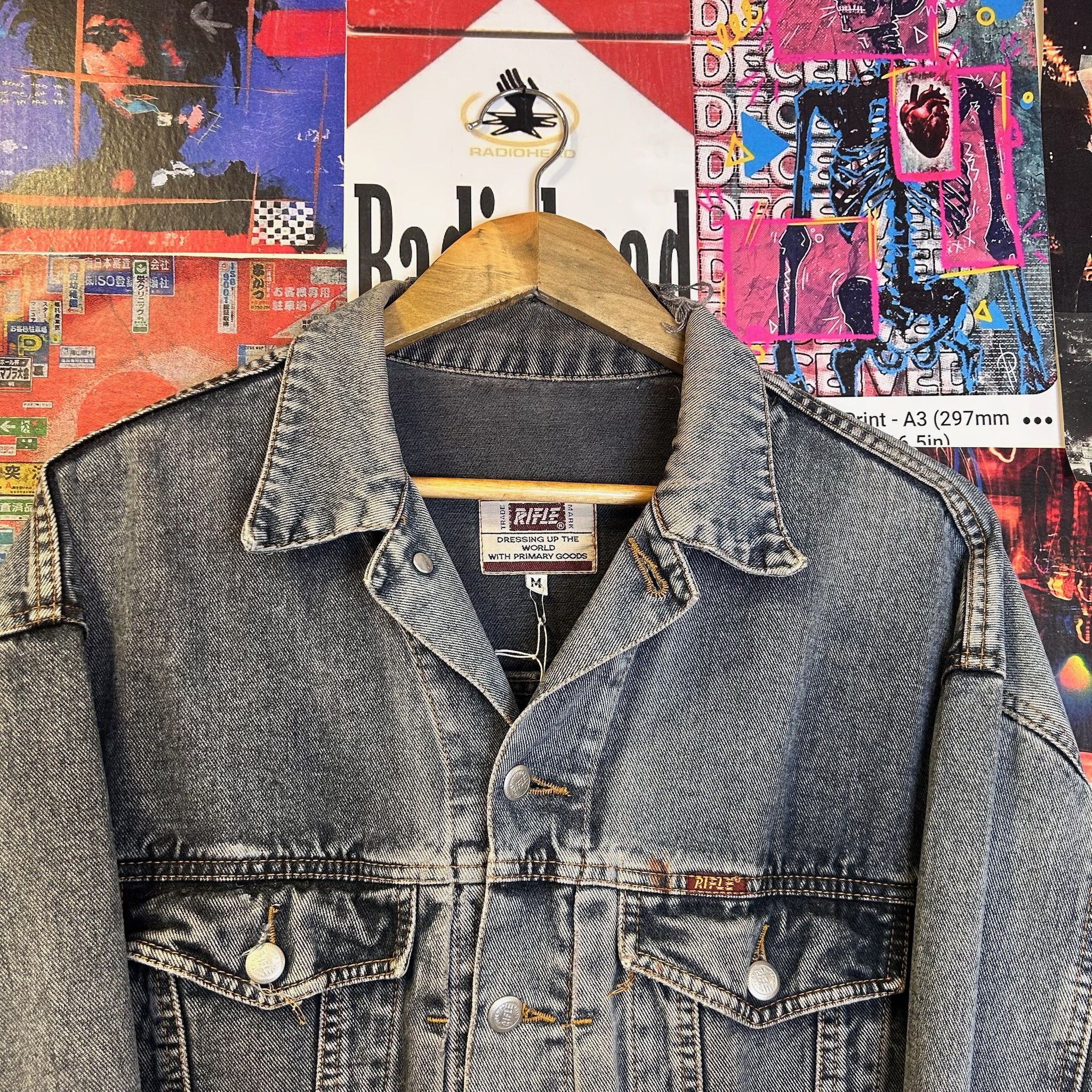 Vintage Rifle Denim Jacket made in Italy (M)
