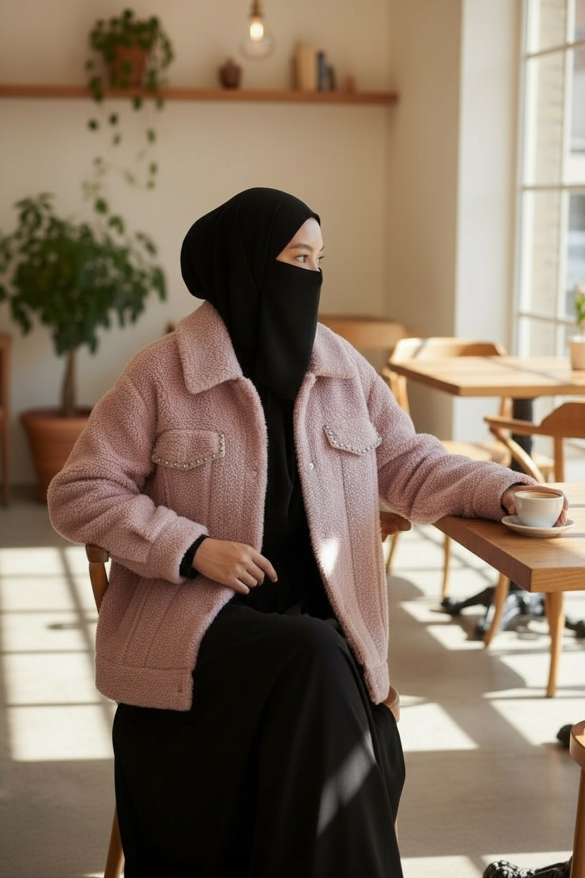 Pink Shimmer Teddy Jacket