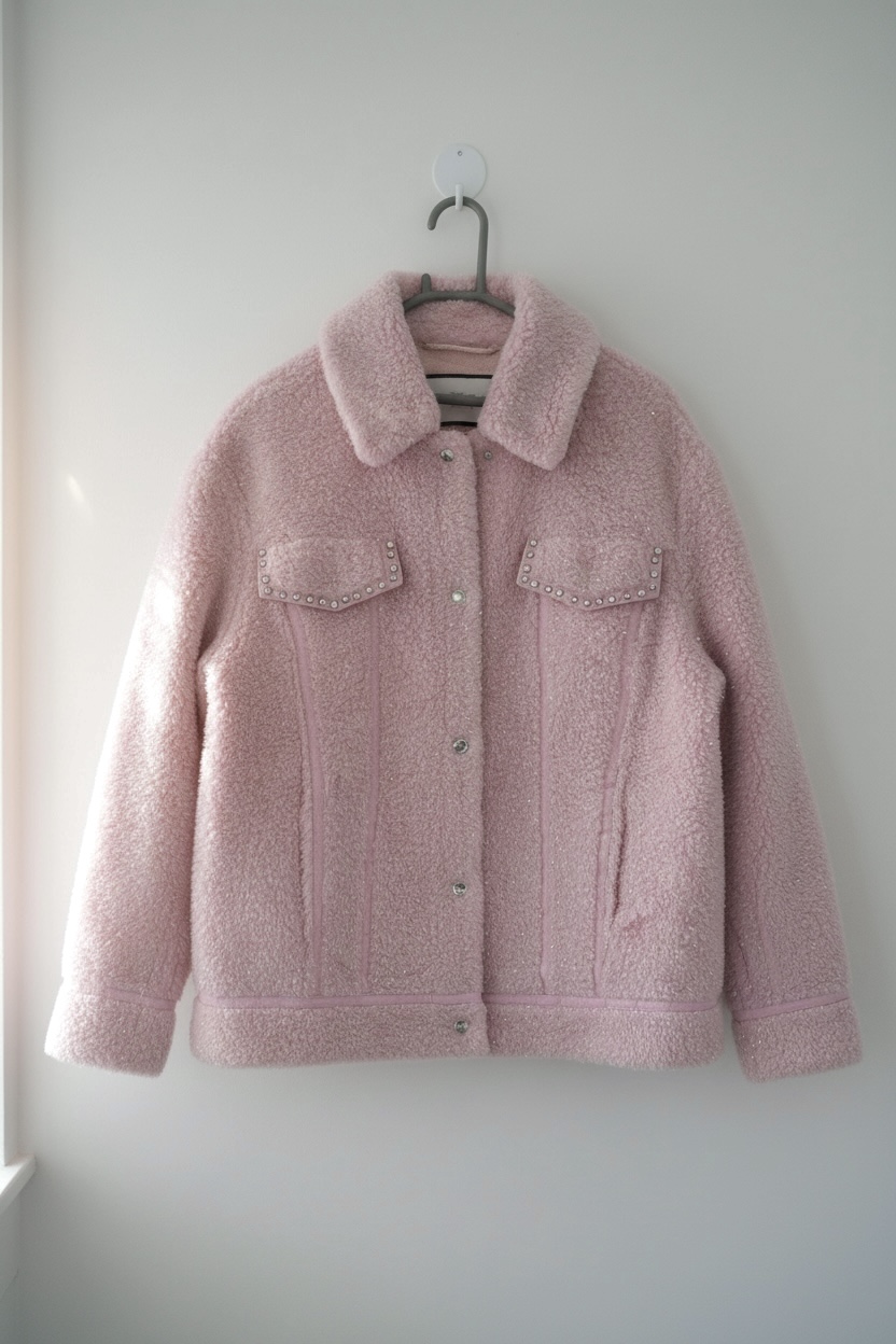 Pink Shimmer Teddy Jacket