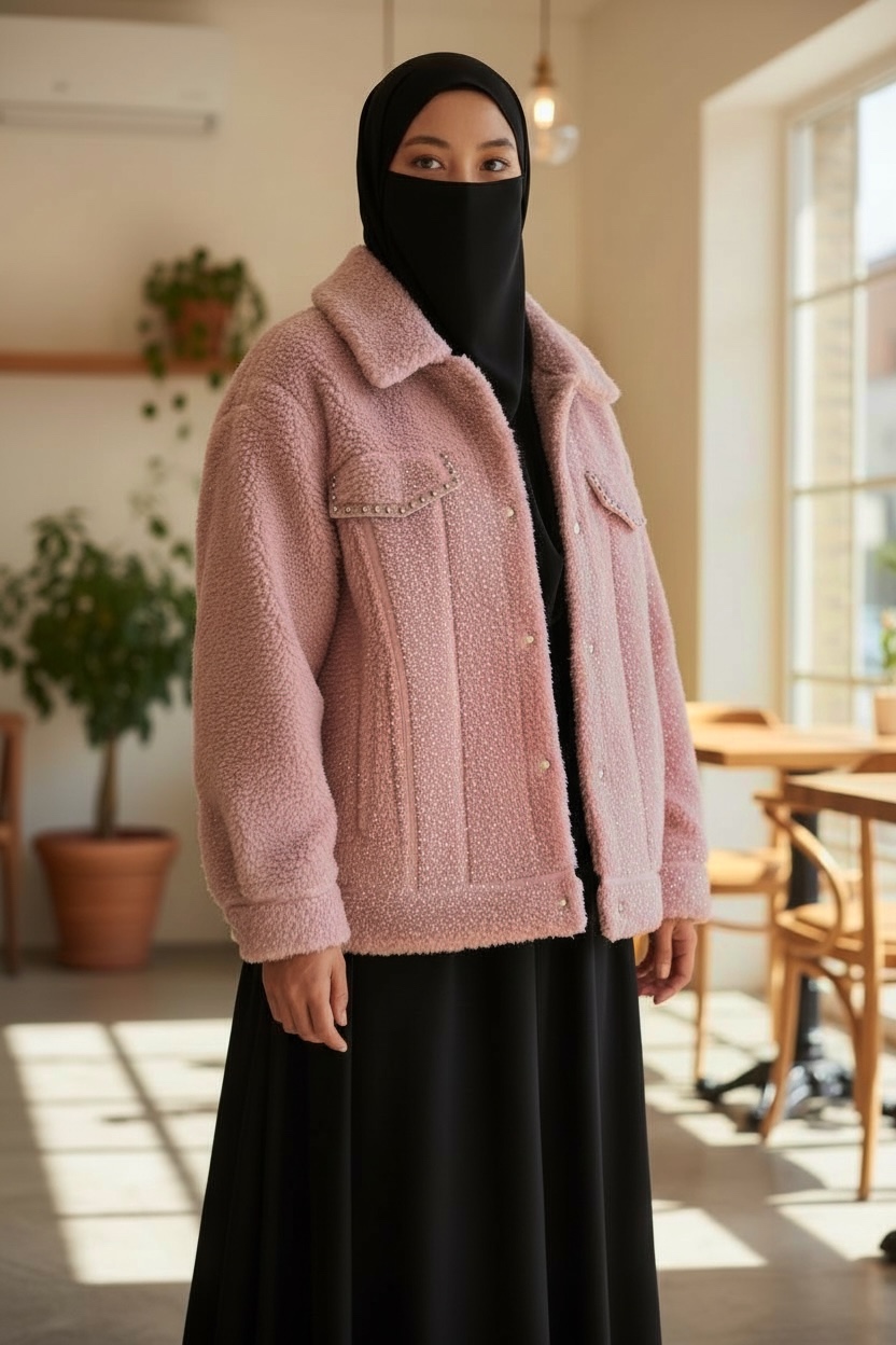 Pink Shimmer Teddy Jacket