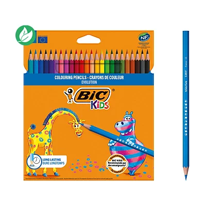 Crayons de Couleur BIC Kids x24 longue durée