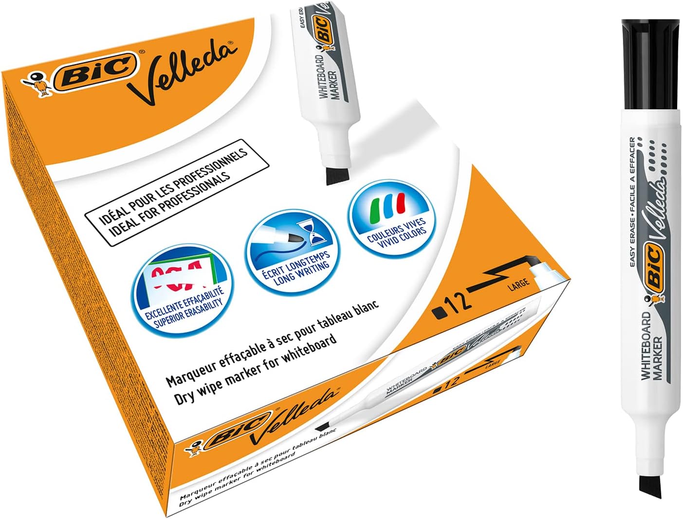 Marqueur effaçable à sec noir BIC Velleda 1791 09