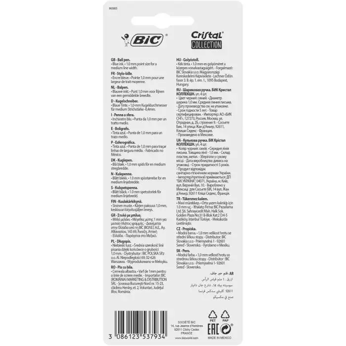 Stylos à bille BIC Cristal Collection