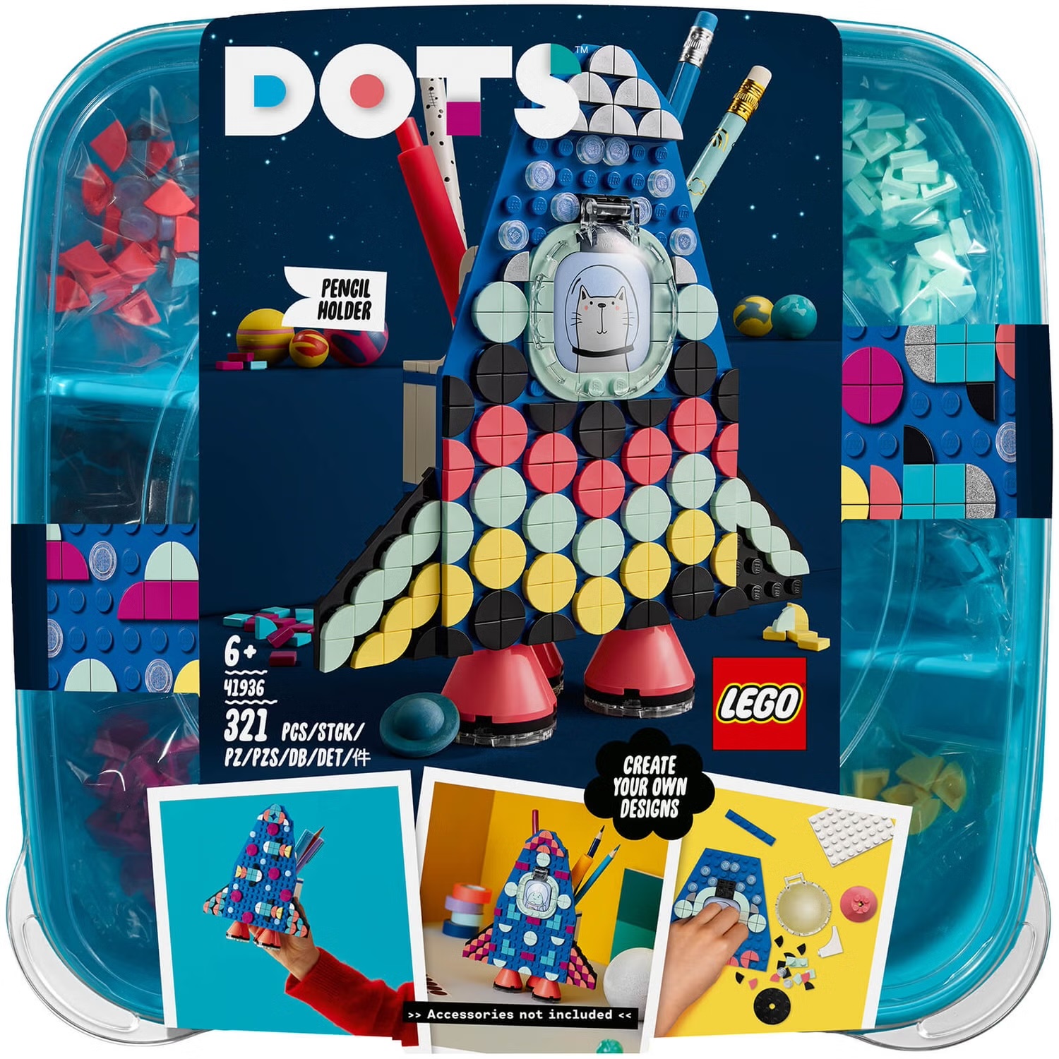 Porte-crayons de fusée LEGO DOTS fusée