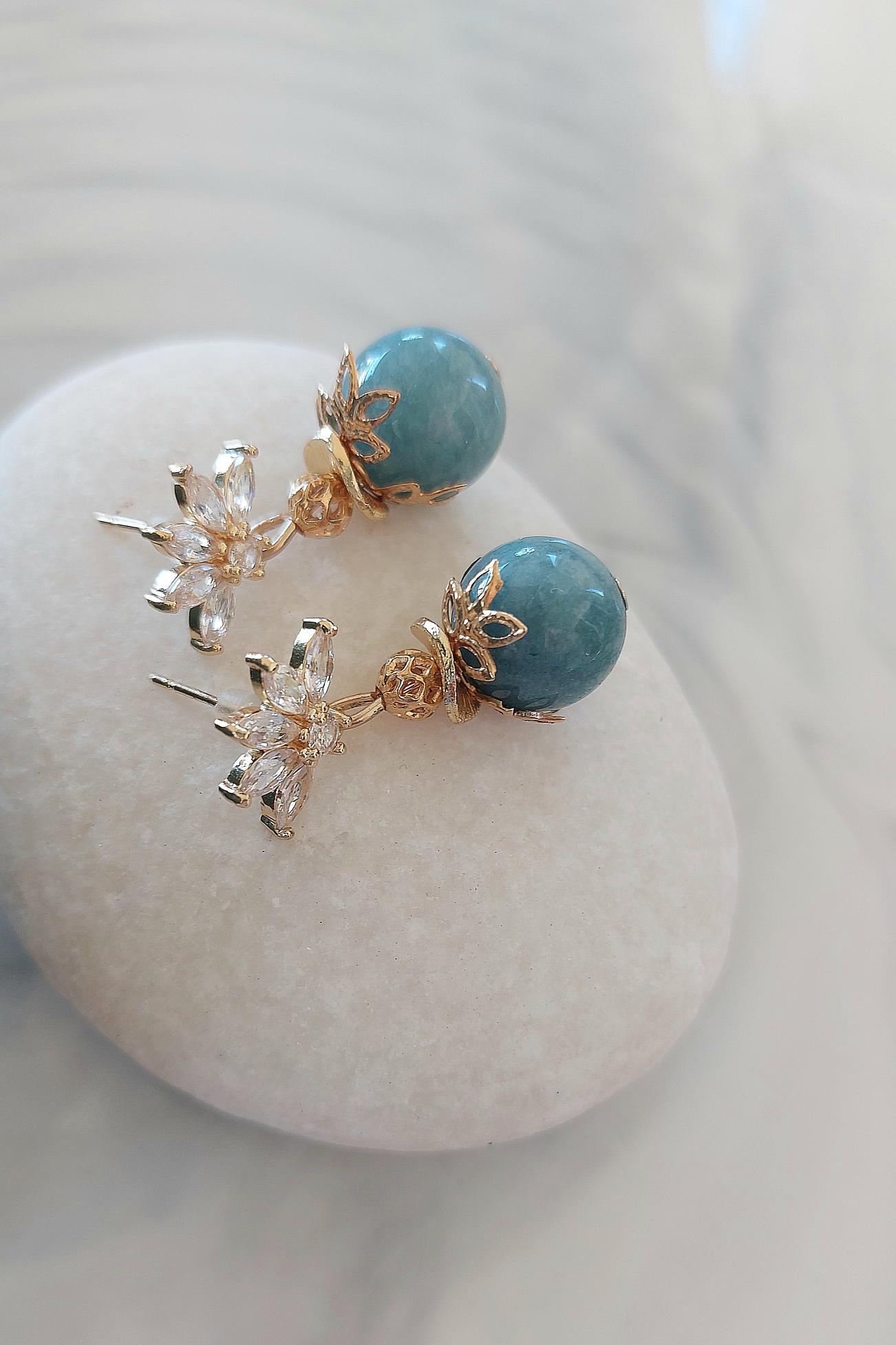Σκουλαρίκια με Aquamarine 🎁