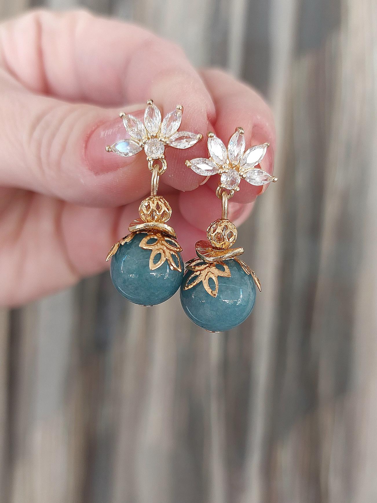 Σκουλαρίκια με Aquamarine 🎁