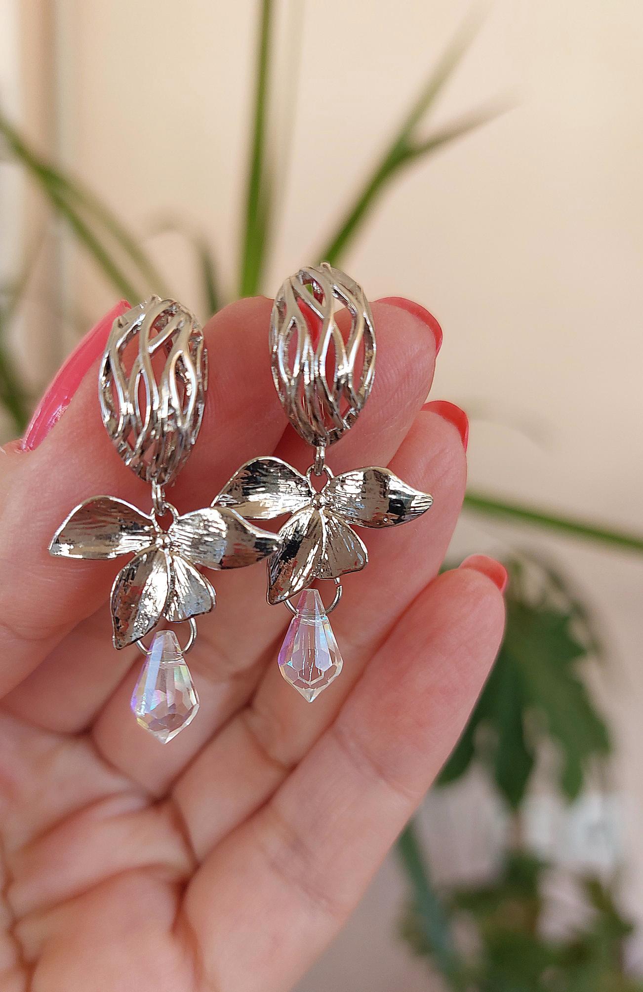 Ασημένια Σκουλαρίκια με Κρυστάλλους 💎💎💎💎