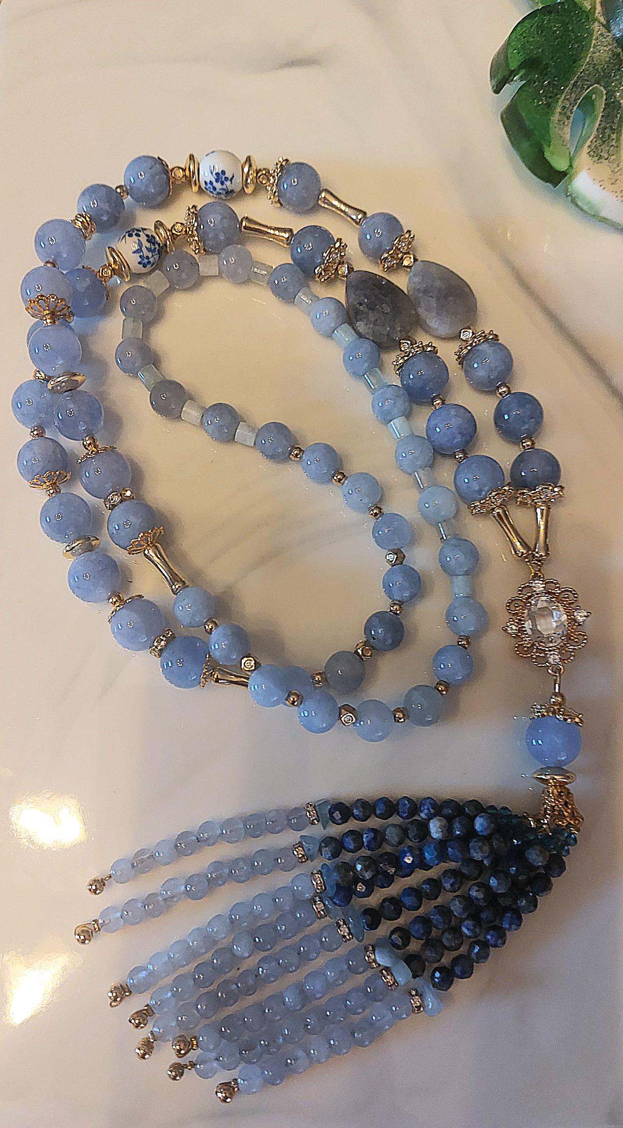 Κολιέ από πέτρες Aquamarine 💎💎💎