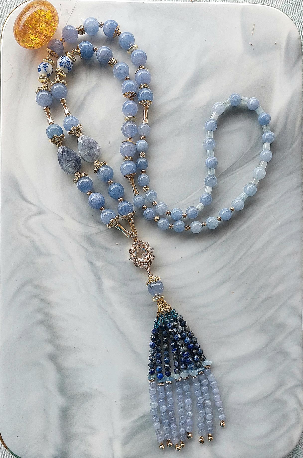 Κολιέ από πέτρες Aquamarine 💎💎💎