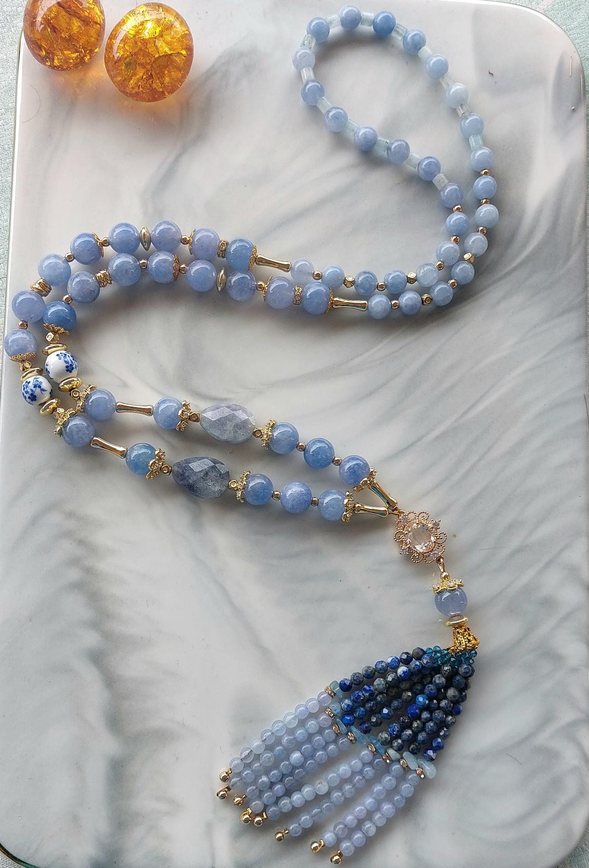 Κολιέ από πέτρες Aquamarine 💎💎💎