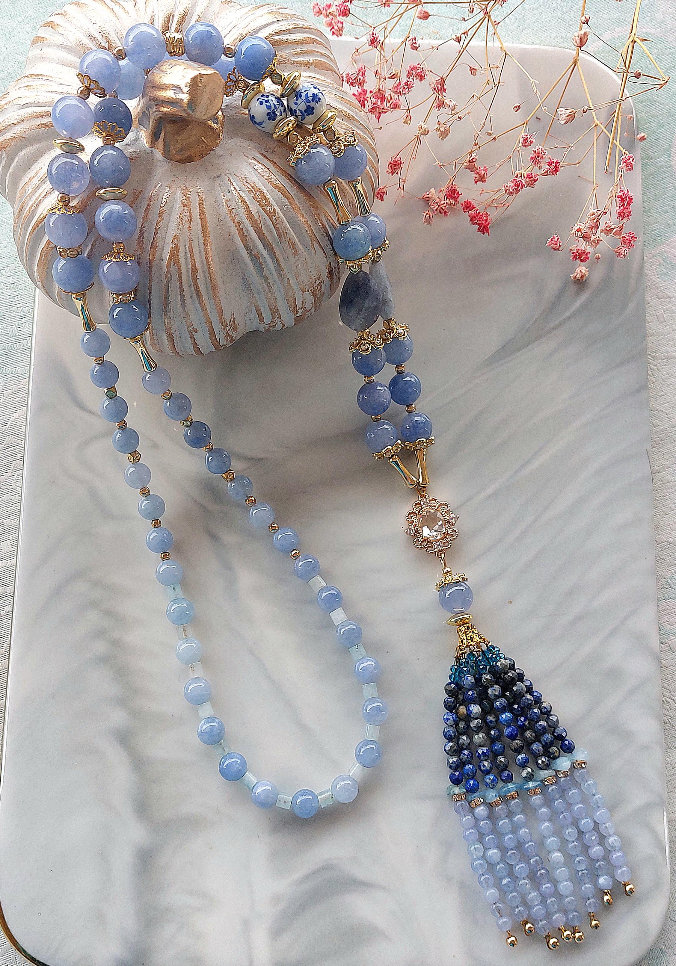Κολιέ από πέτρες Aquamarine 💎💎💎