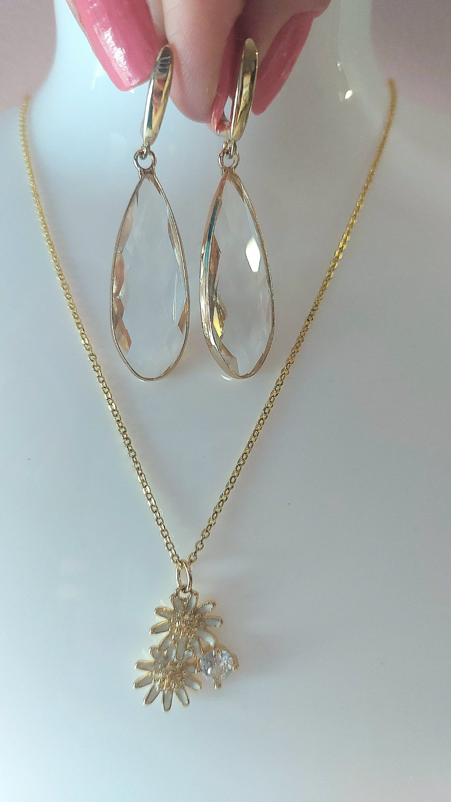 Σετ Σκουλαρίκια-Κολιέ με κρύσταλλο 🌹🌹🌹