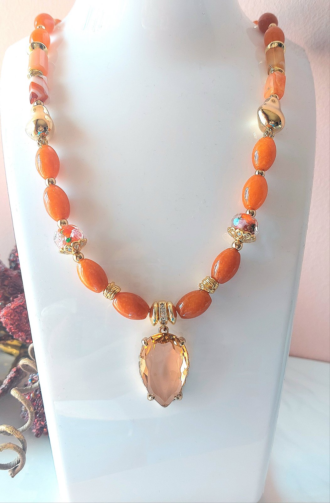  Σετ Κοσμημάτων με Πορτοκαλί Αχάτη