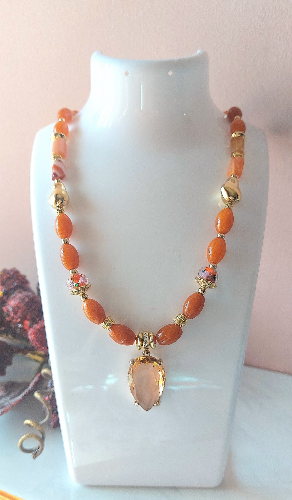  Σετ Κοσμημάτων με Πορτοκαλί Αχάτη