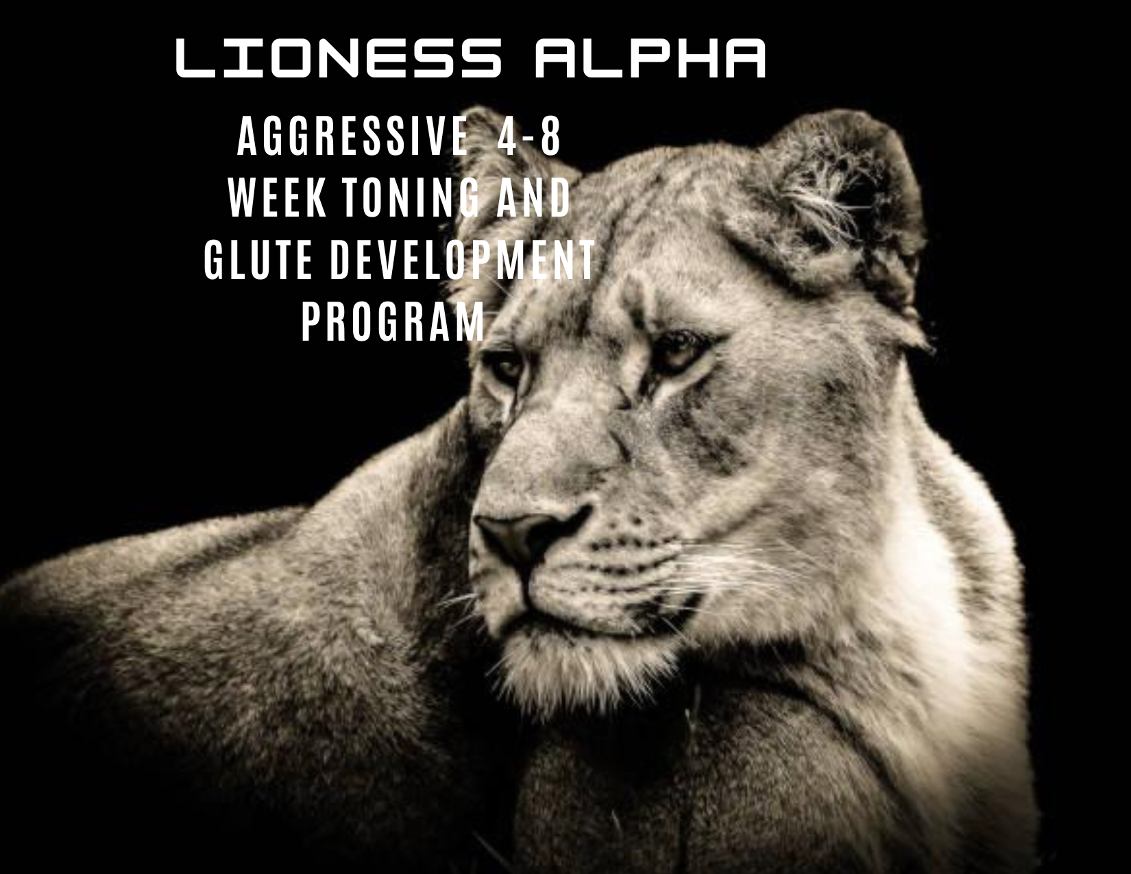 Lioness Alpha is a very aggressive intense 4-8 week toning and glute development program