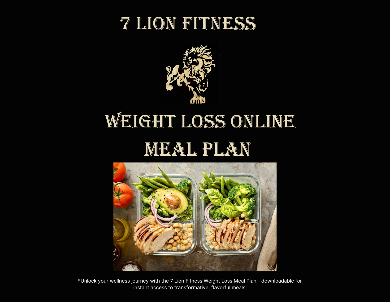 7 Lion Fitness Weight Loss Online Meal Plans