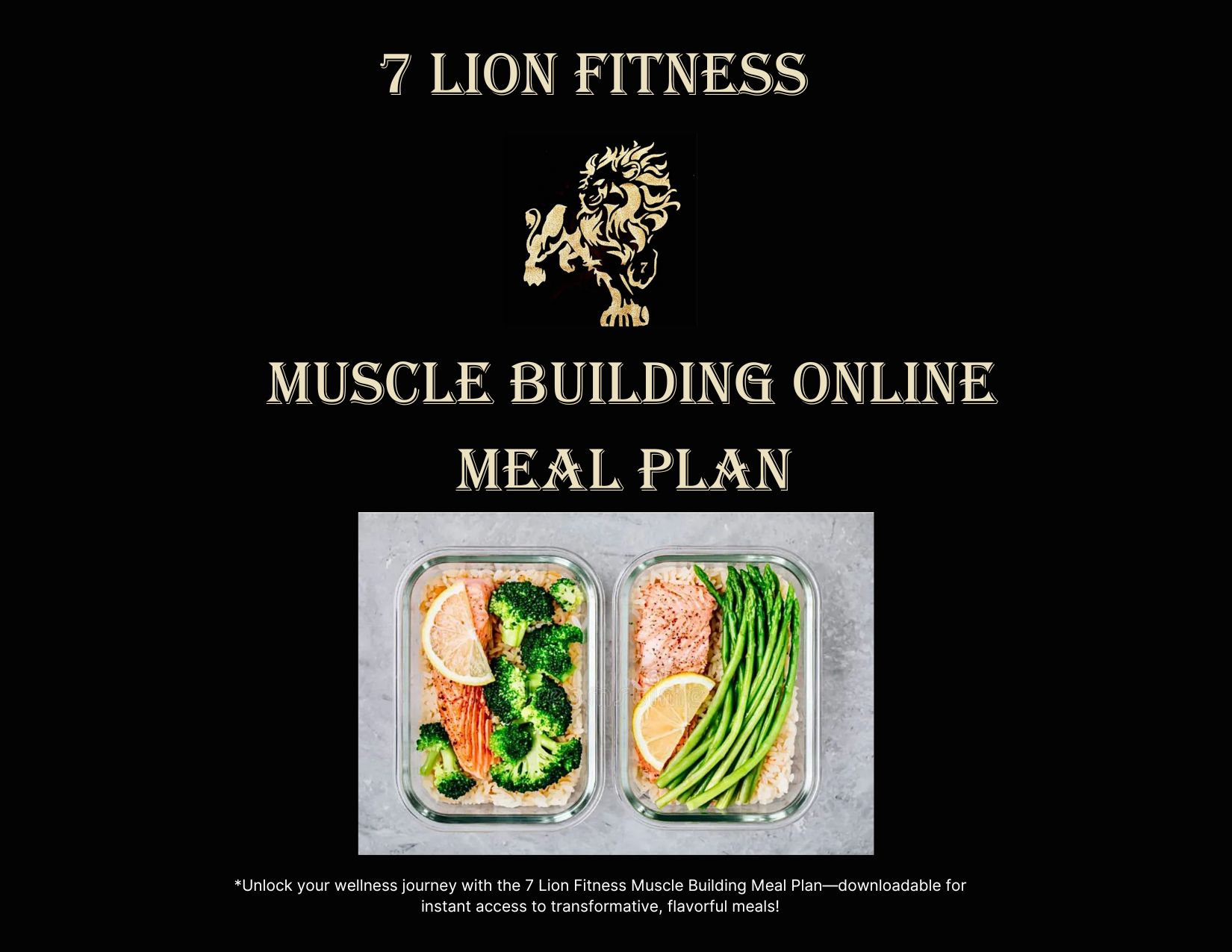 7 Lion Fitness Muscle Building Online Meal Plan