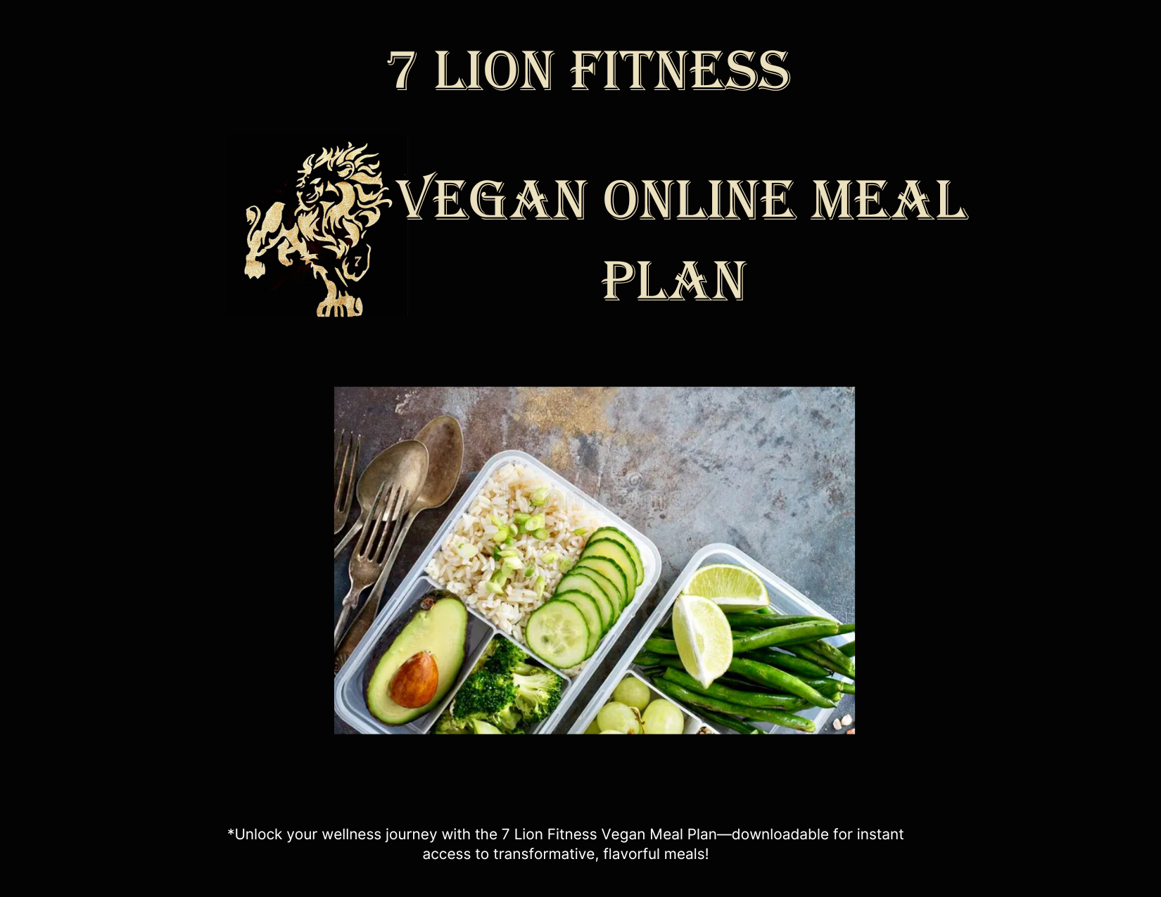 7 Lion Fitness Vegan Online Meal Plan