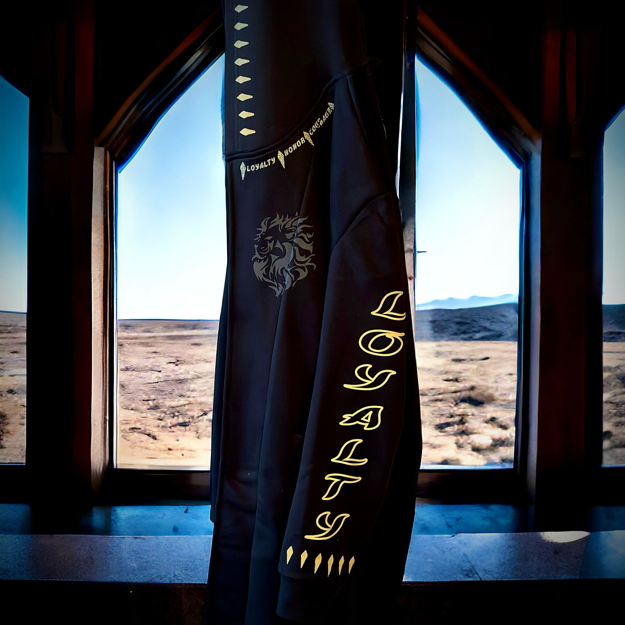 7 Lion Fitness Men's Cardigan with  Stunning Gold Reflective Accents