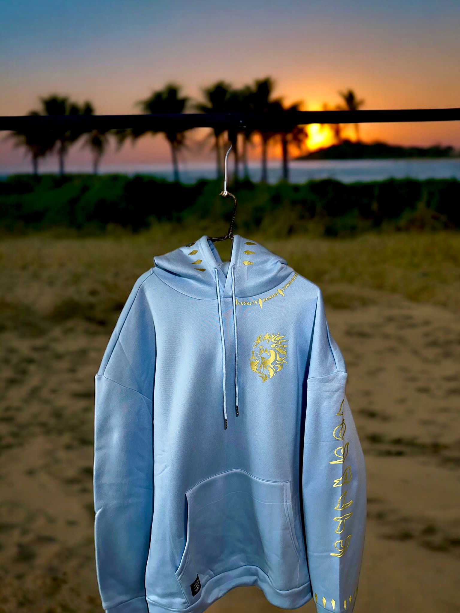 7 Lion Men's Alpha Lion Hoodie w/ Stunning Gold Reflective Accents