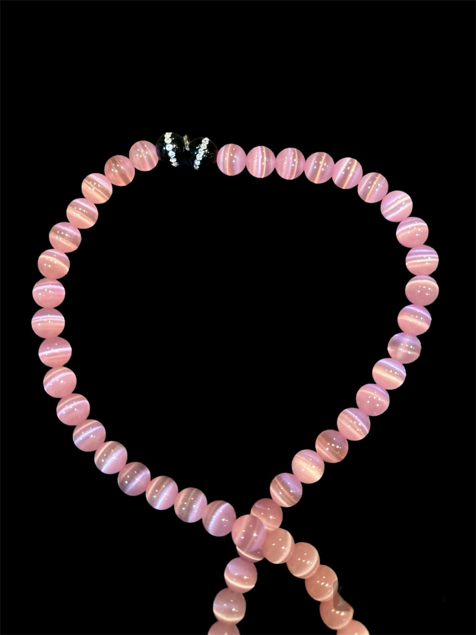 7 Lion Beaded Rose Quartz and Galaxy Tiger Eye Wrap Bracelet/Necklace