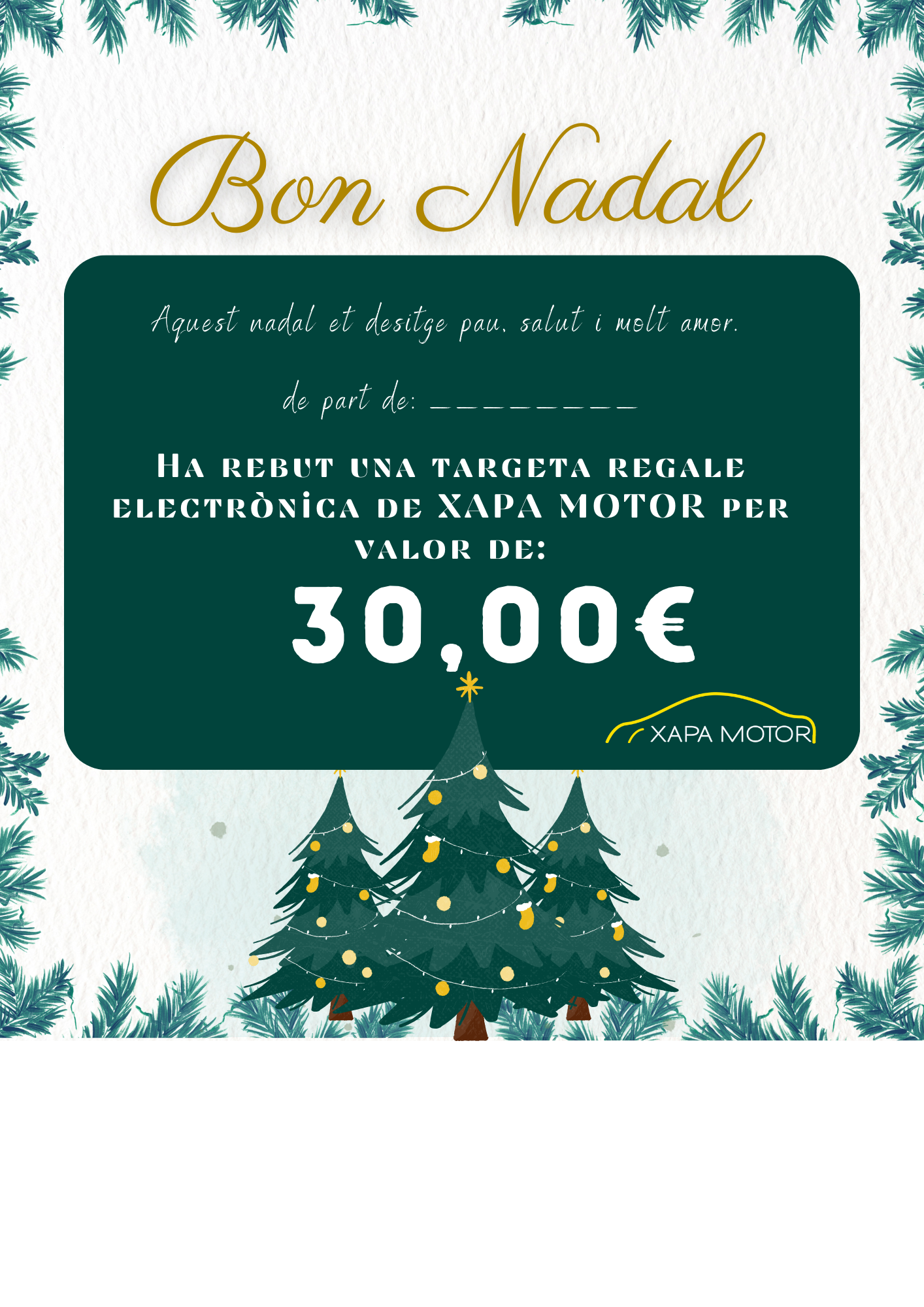 Tarjeta regalo 30€ Navidad 