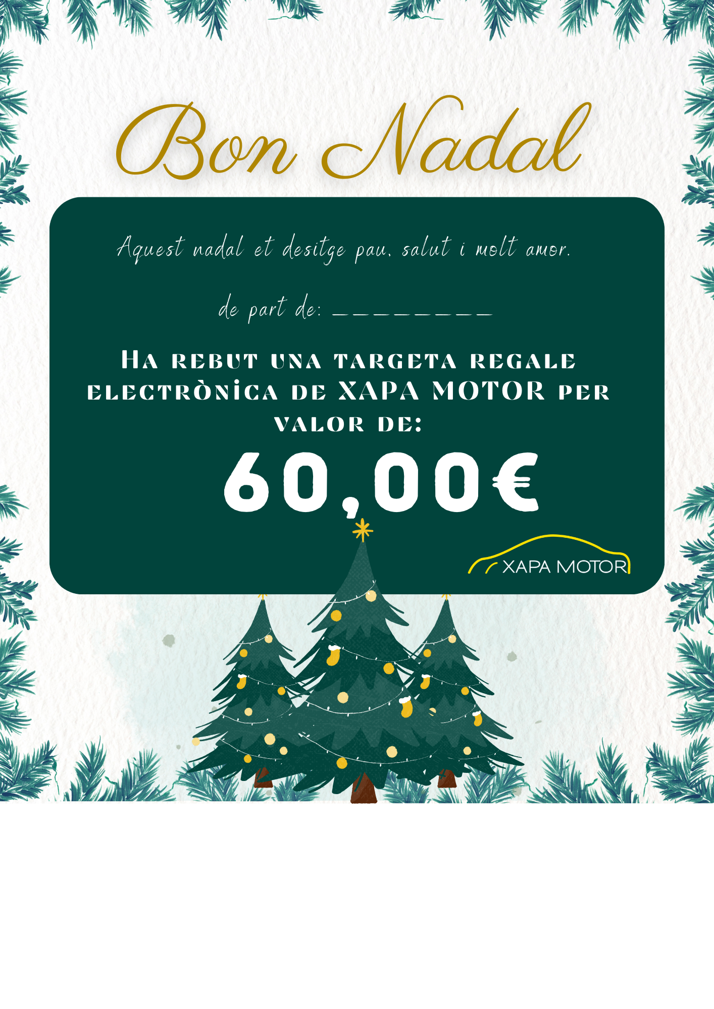 Tarjeta regalo 60€ Navidad