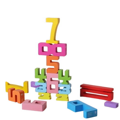 Blocs de construction chiffres en bois