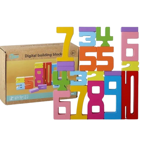 Blocs de construction chiffres en bois