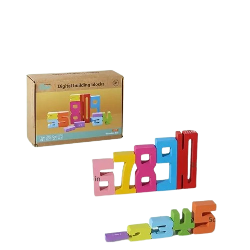 Blocs de construction chiffres en bois
