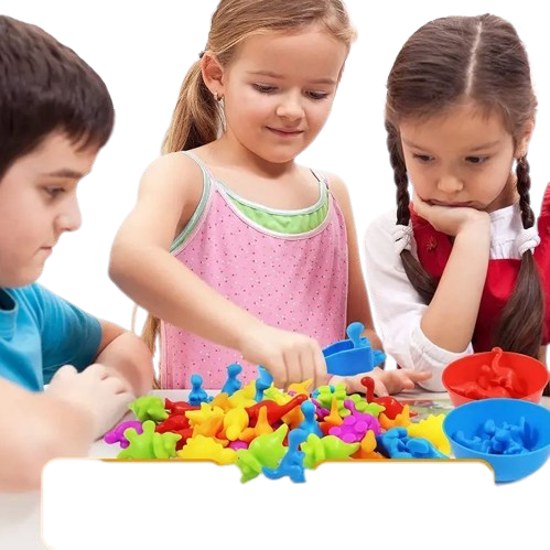 Jeu de tri et de motricité fine - Dinosaures