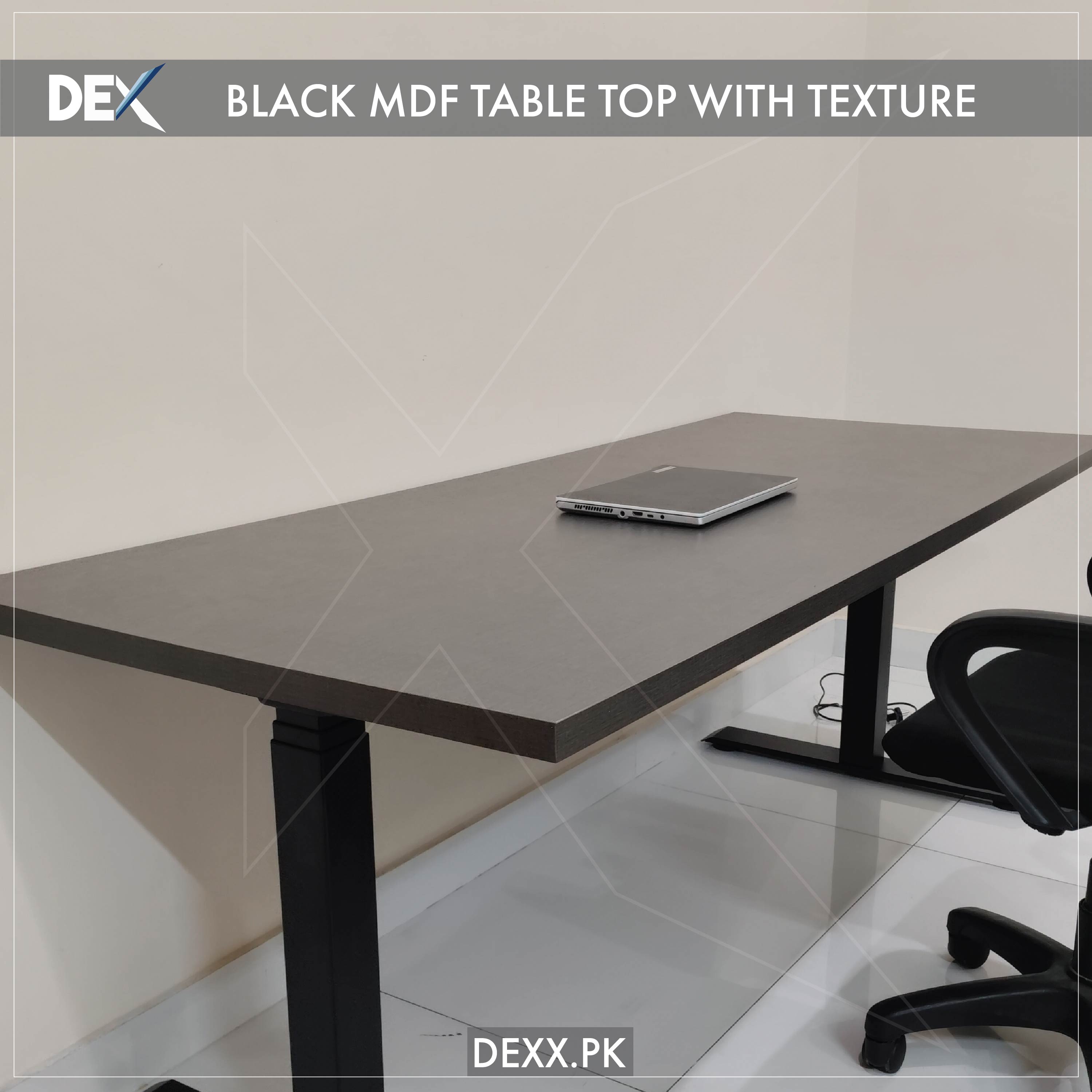 Large size Black Table top with texture for standing desk