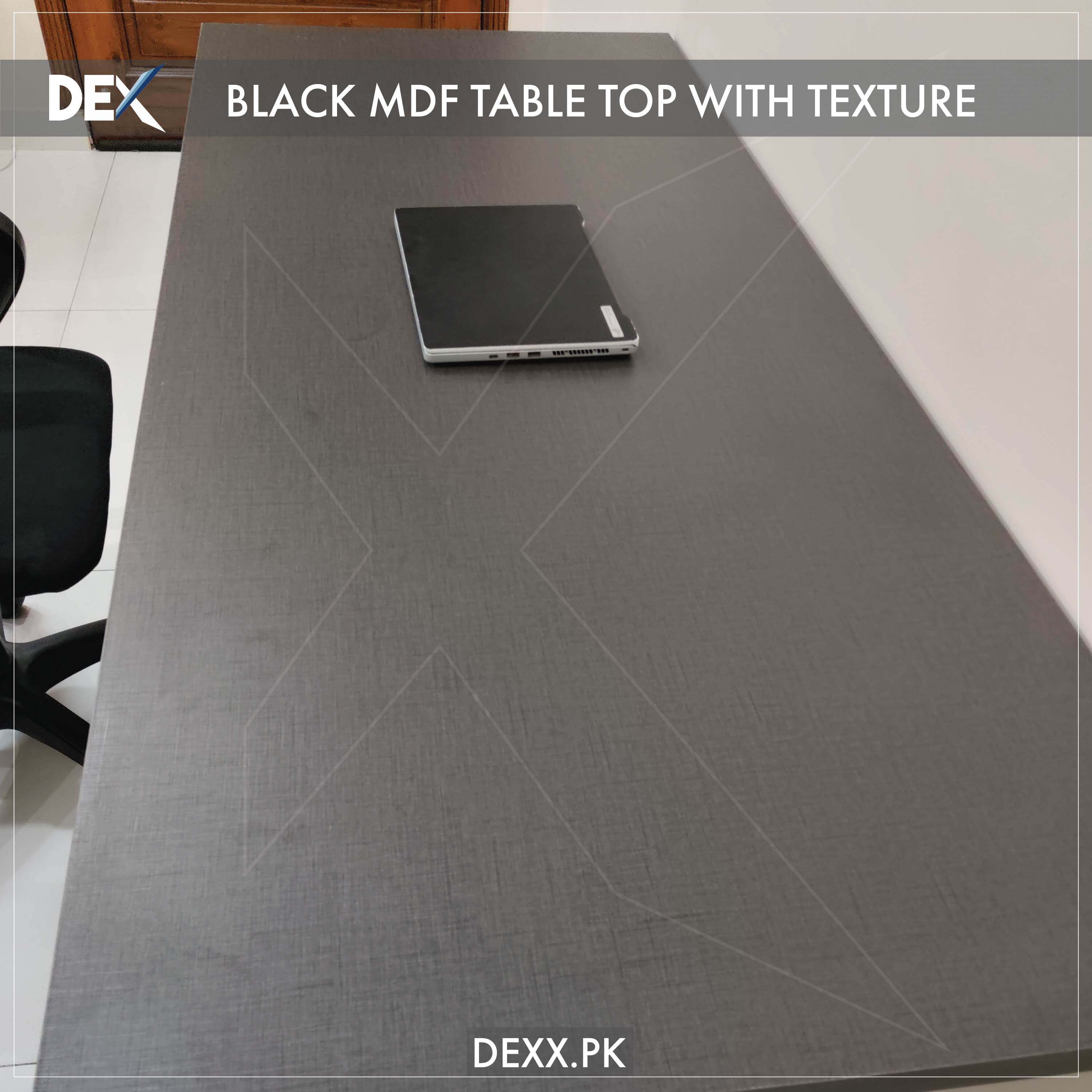 Large size Black Table top with texture for standing desk