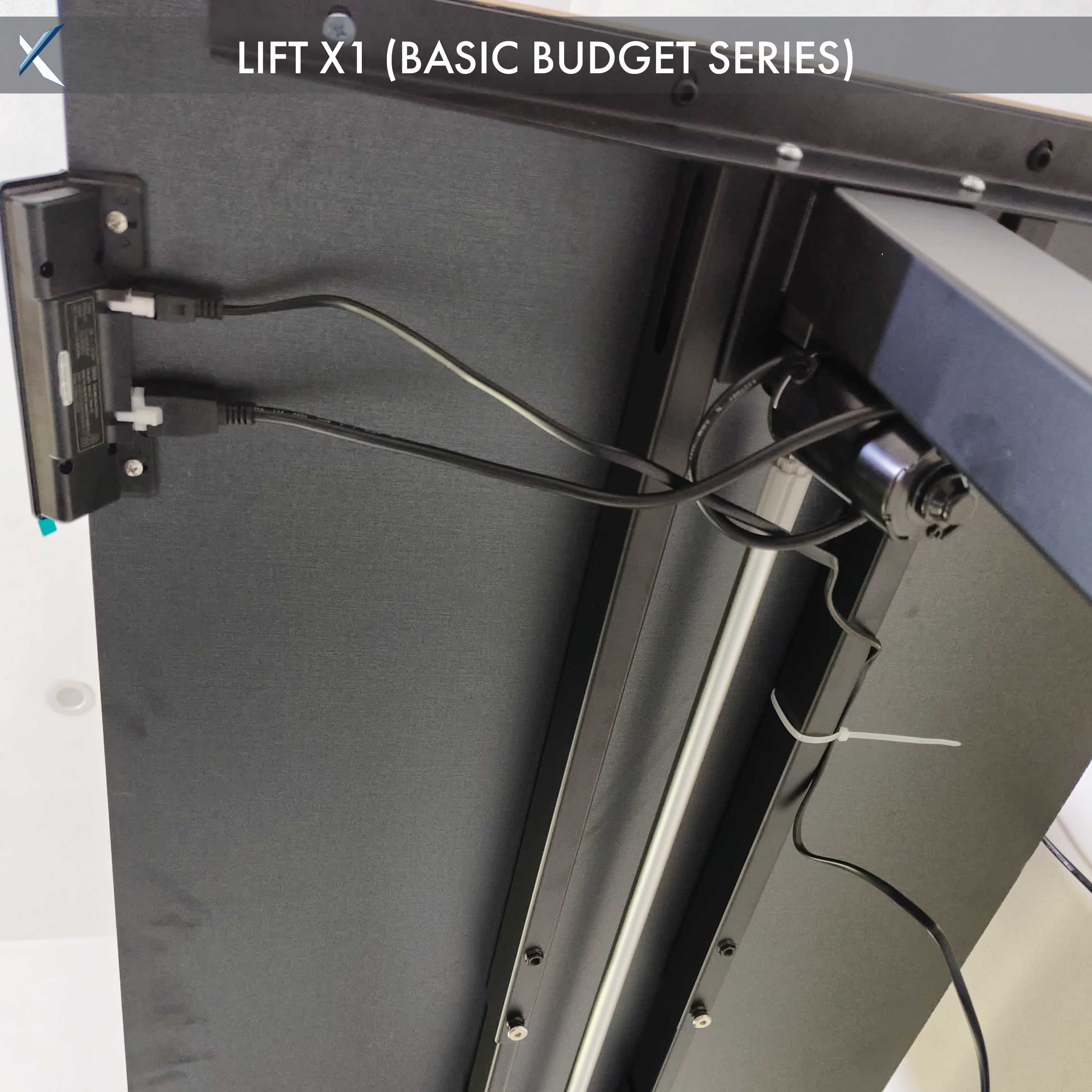 DEXX LIFT X1  | A basic entry level Single motor height adjustable desk black Frame and black top 