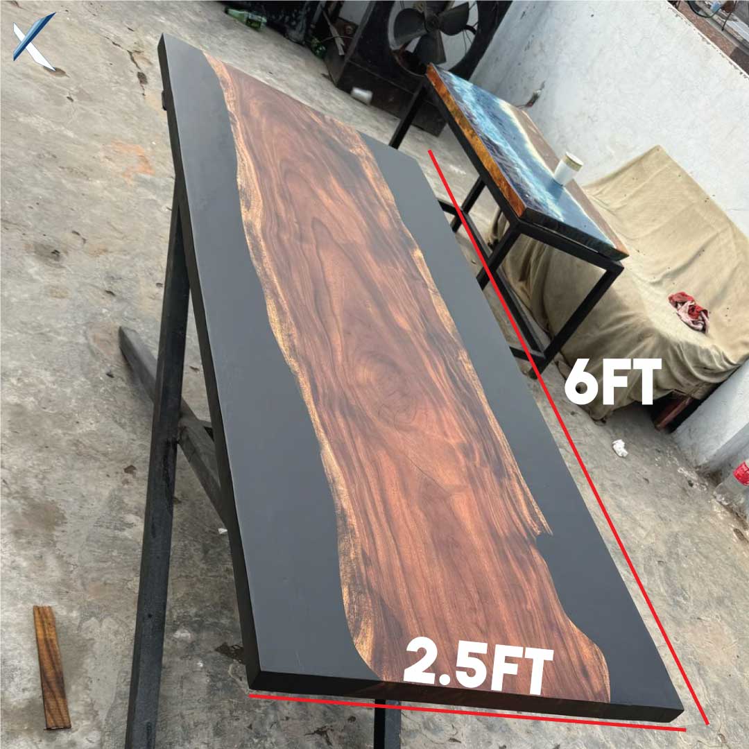 Large size Executive office solid wooden Table top (premium matte finish with epoxy)