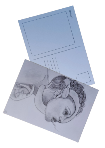 Künstlerische Postkarte Medusa