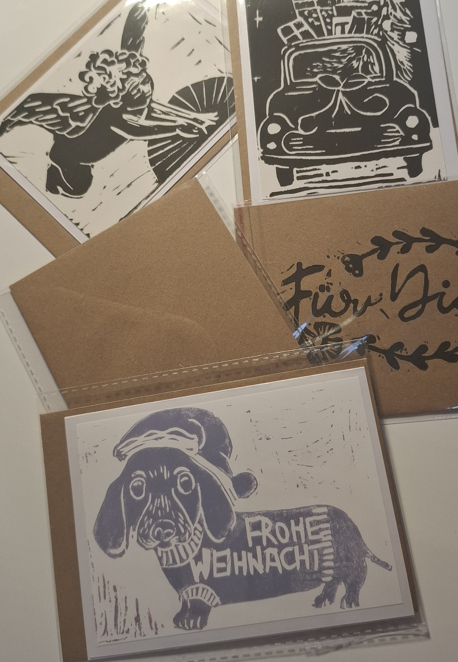 Handgemachte  Linoldruck Weihnachtskarten/Grußkarten 4#
