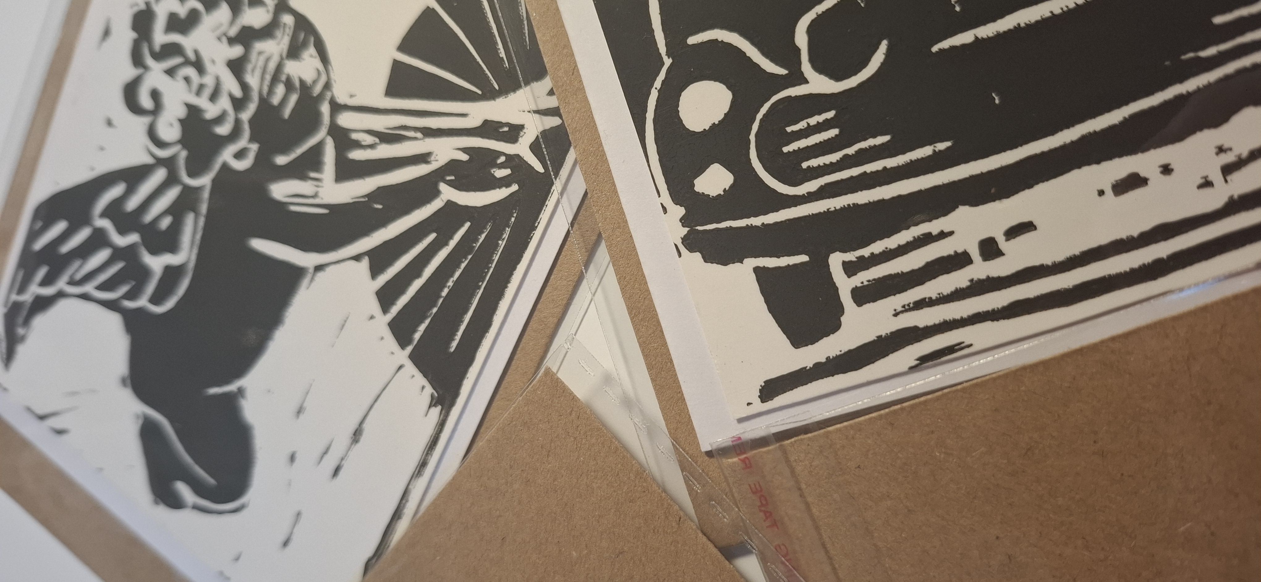 Handgemachte  Linoldruck Weihnachtskarten/Grußkarten 4#