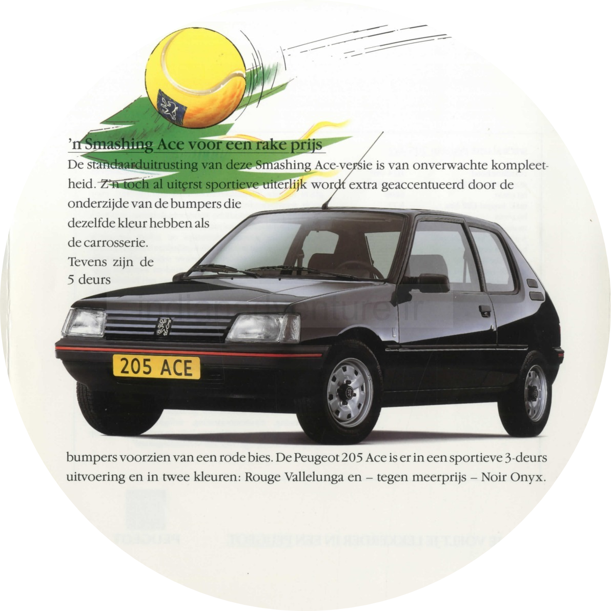 Brochure Peugeot 205 Ace (Pays-Bas)