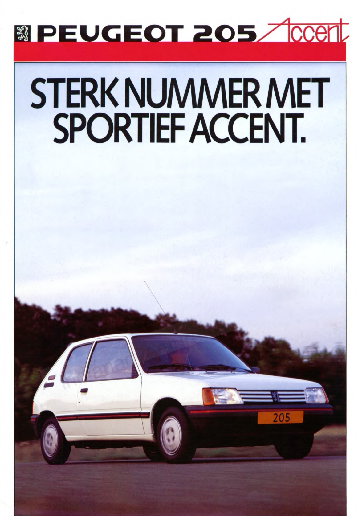 Brochure Peugeot 205 Accent (Pays-Bas)