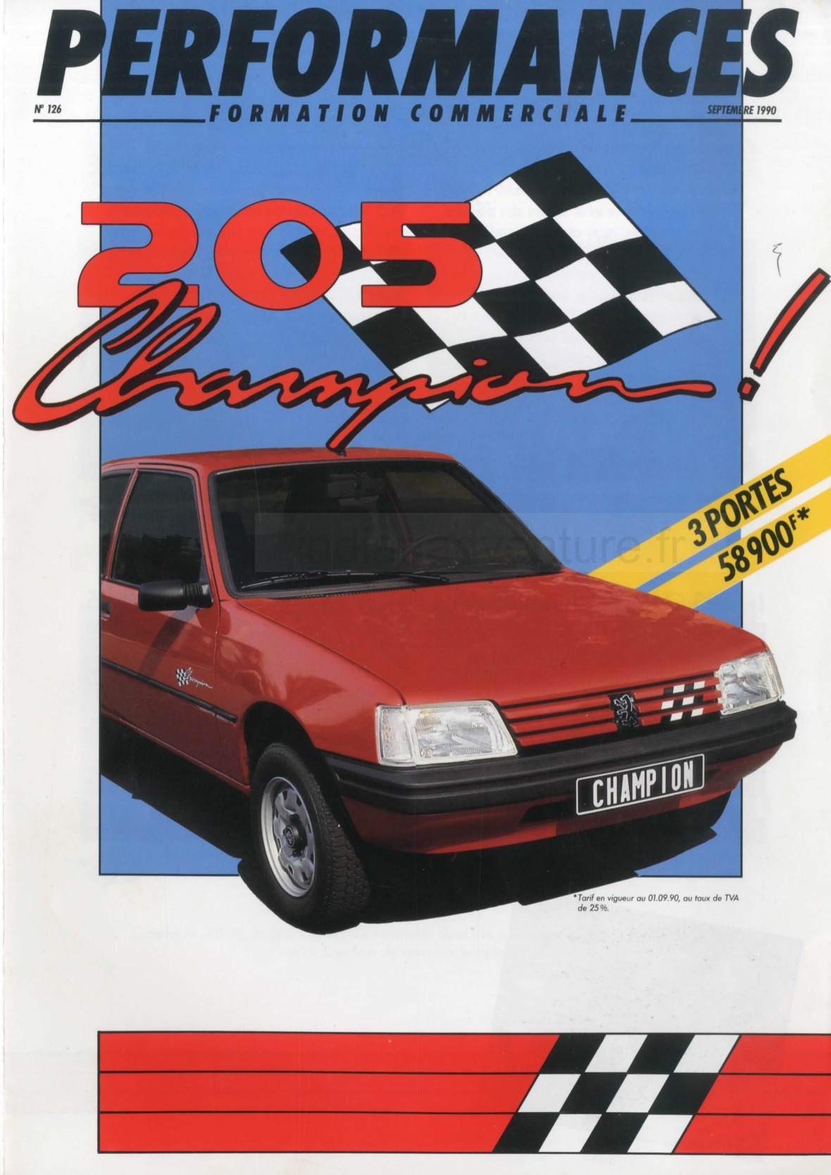 Brochure "Performances" Peugeot 205 Champion (France)
