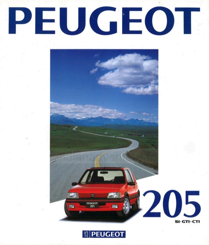 Brochure Peugeot 205 SI, CTI et GTI (Japon)