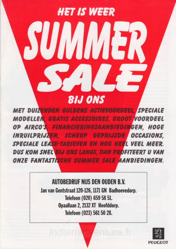 Brochure Peugeot Gamme "Summer" (Pays-Bas)