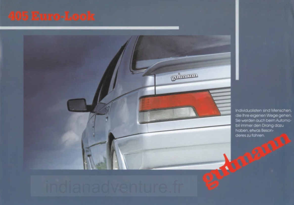 Brochure Gutmann Peugeot 405 Euro-Look (Allemagne)