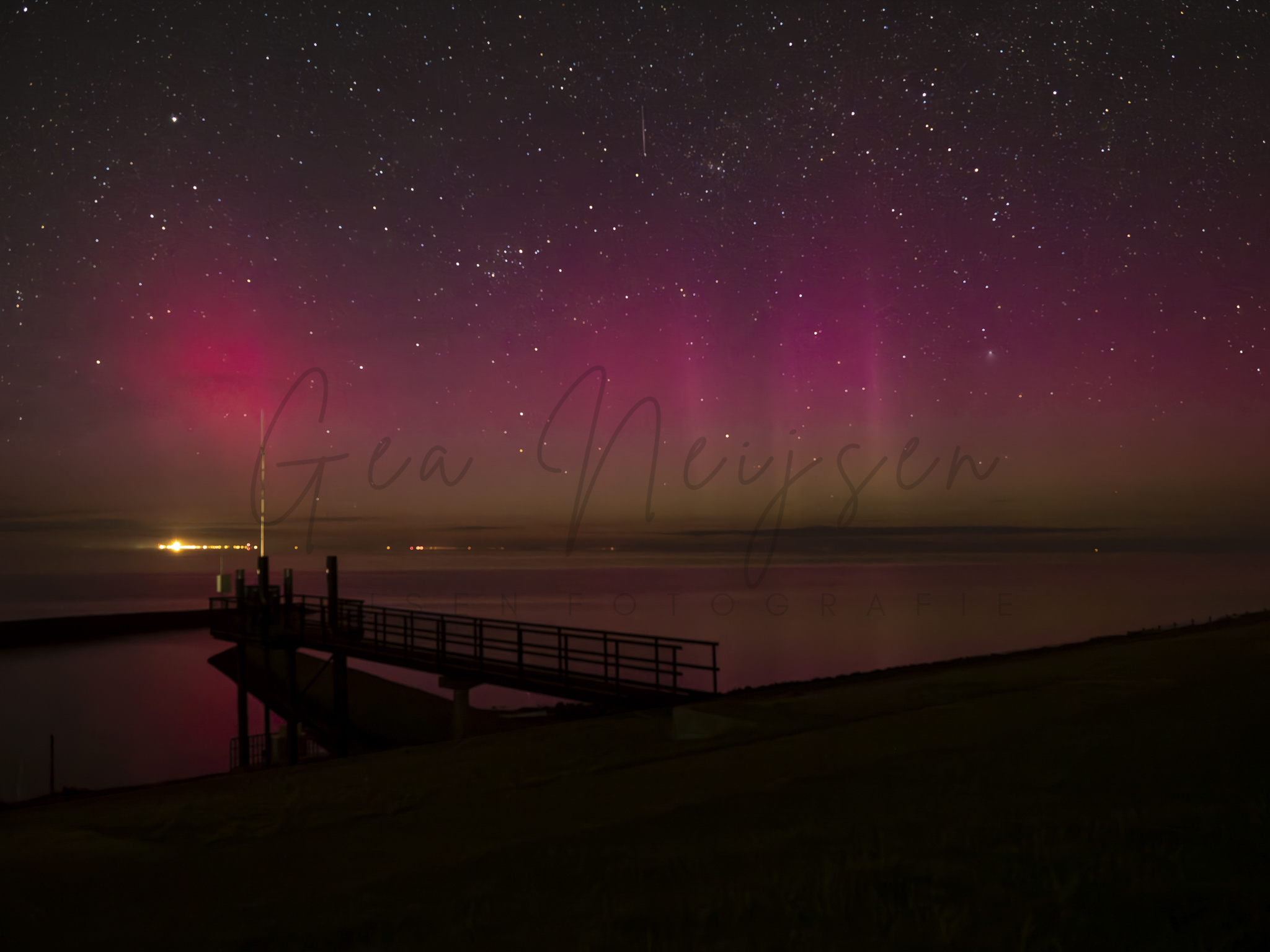 Aurora borealis in Friesland