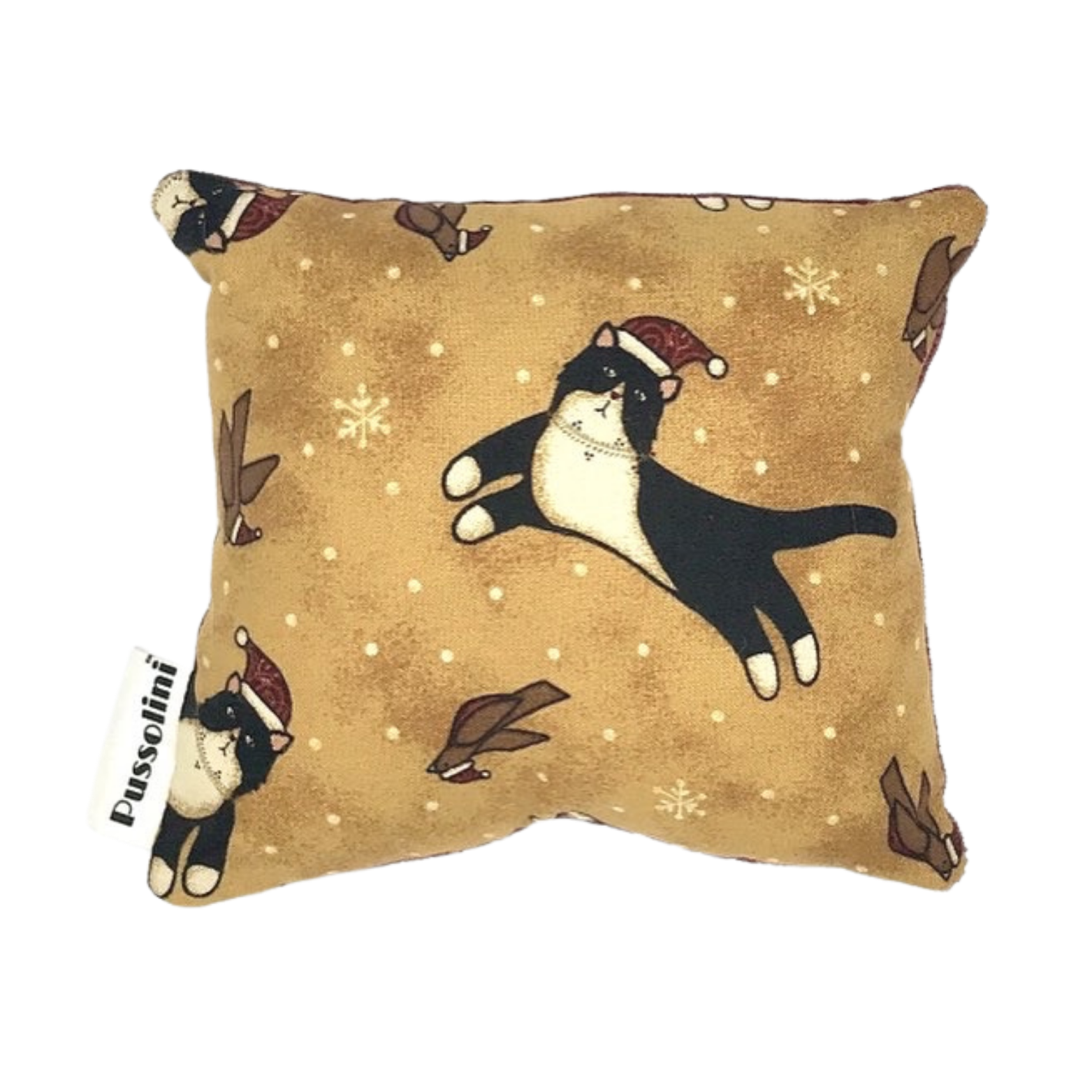 Pussolini Christmas Cat vintage yellow